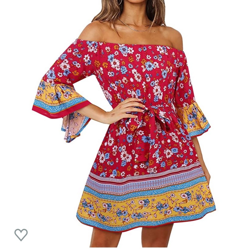 Red amazon floral dress